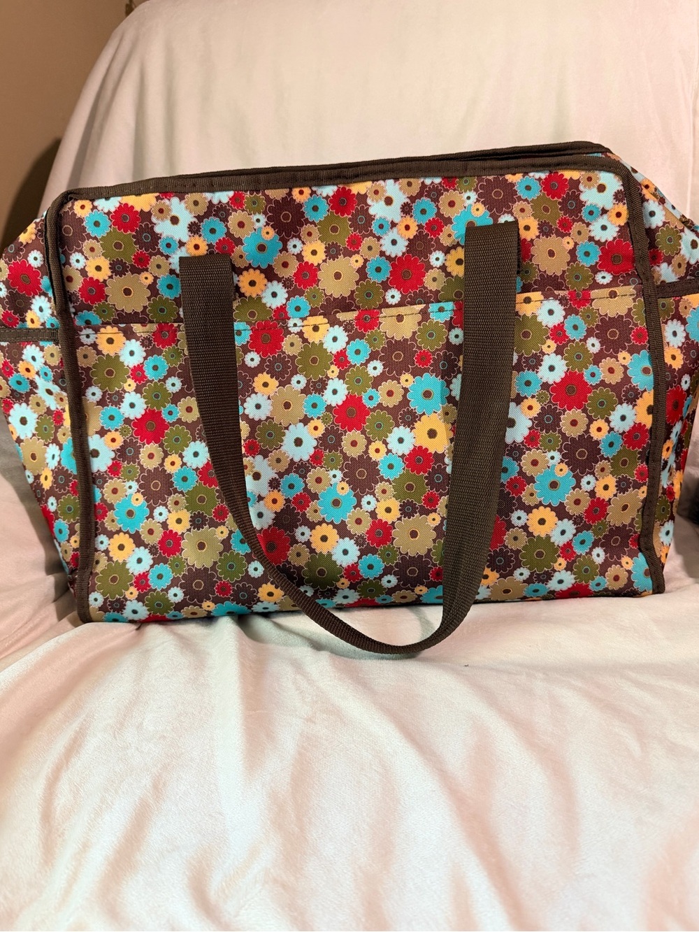 ✨INSULATED✨Large Floral Multicolor Canvas Tote
